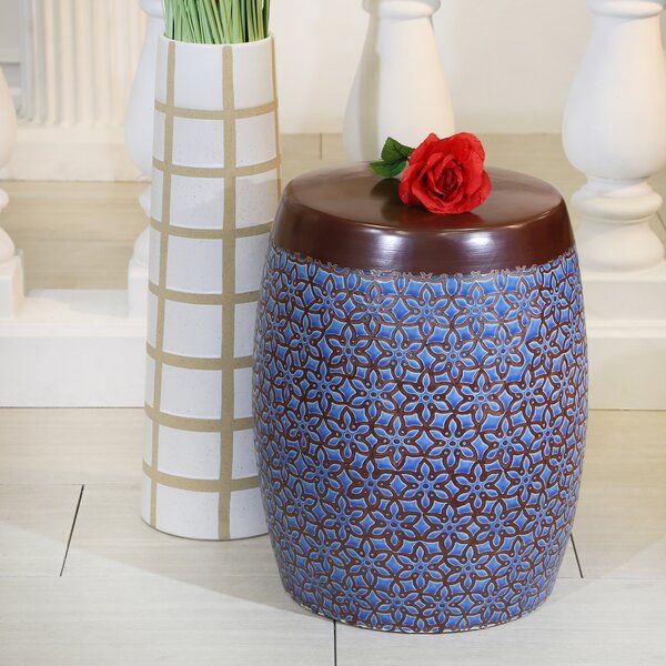 Ceramic Floral Stool | Wayfair Throughout Glendale Heights Birds And Butterflies Garden Stools (Photo 9 of 20)