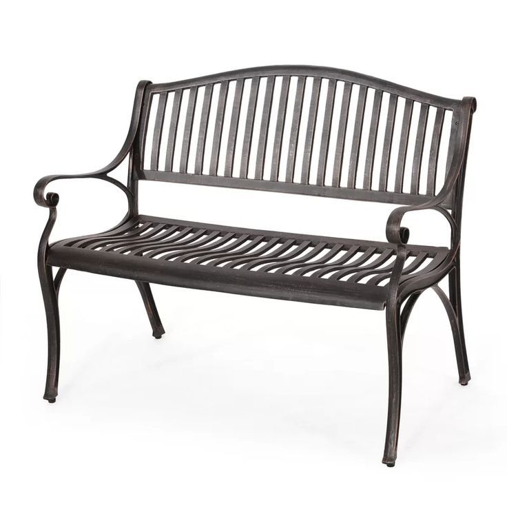 Doggerville Outdoor Cast Aluminum Park Bench In 2020 | Park Throughout Pauls Steel Garden Benches (Photo 11 of 20)