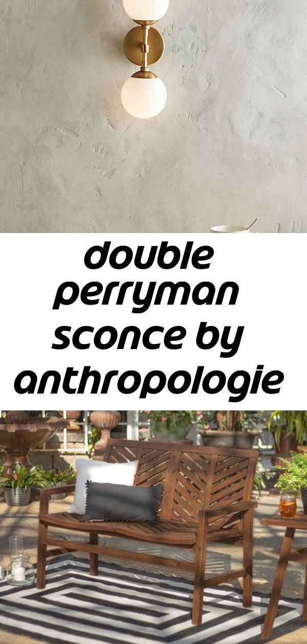 Double Perryman Sconceanthropologie In Gold, Lighting Inside Skoog Chevron Wooden Garden Benches (Photo 16 of 20)