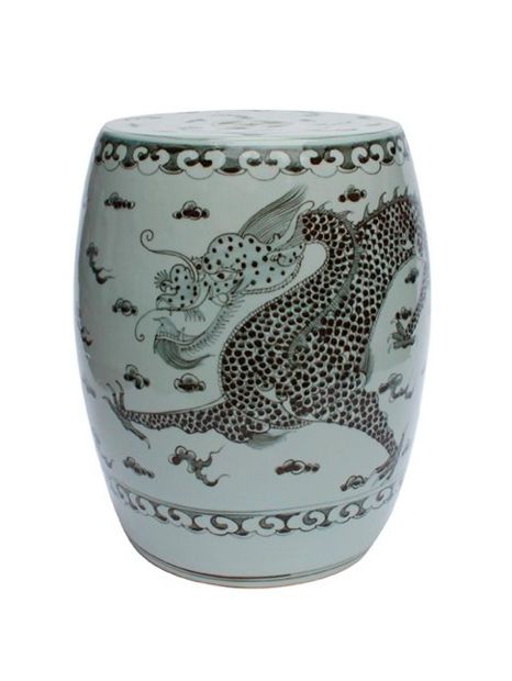 Dragon Garden Stool Black White Chinese Ceramic Porcelain Regarding Dragon Garden Stools (Photo 5 of 20)