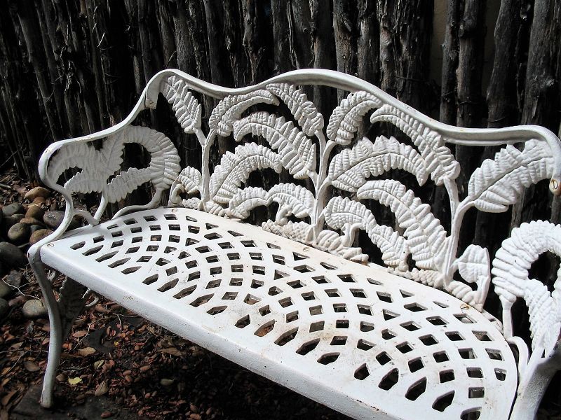 Early Cast Iron Fern Pattern Garden Bench With Regard To Montezuma Cast Aluminum Garden Benches (Photo 16 of 20)