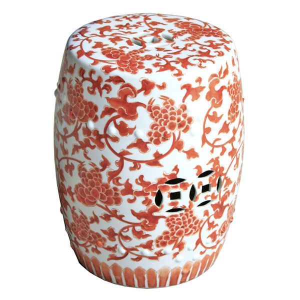 Garden Stools, Chinese Coral Lotus Stool, So Pretty, One Of Pertaining To Lavin Ceramic Garden Stools (View 8 of 20)
