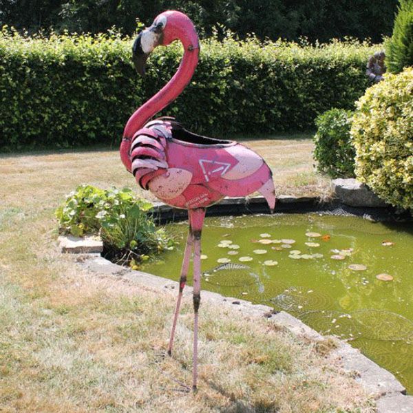 Giant Pink Flamingo Party Ice Bucket Drinks Cooler Garden Ornament –  Recycled Metal For Flamingo Metal Garden Benches (View 13 of 20)