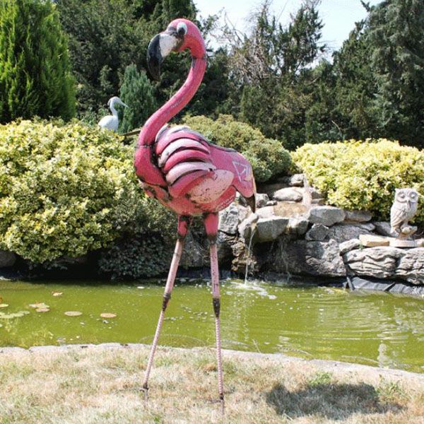 Giant Pink Flamingo Party Ice Bucket Drinks Cooler Garden Ornament –  Recycled Metal Throughout Flamingo Metal Garden Benches (View 12 of 20)