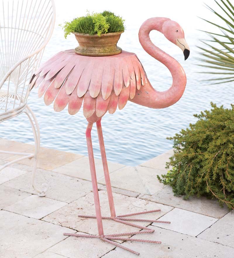 Handcrafted Pink Flamingo Side Table In Outdoor Furniture Pertaining To Flamingo Metal Garden Benches (Photo 7 of 20)