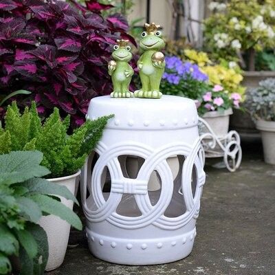 Harwich Ceramic Garden Stool Color: White Intended For Middlet Owl Ceramic Garden Stools (View 11 of 20)