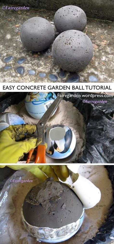 How To Make Hypertufa Concrete* Balls | Garden Balls In Tufan Cement Garden Stools (Photo 14 of 20)