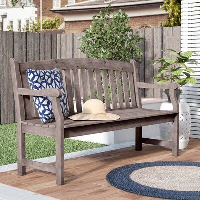 Laszlo Wooden Garden Bench Color: Grey In 2020 | Wooden With Shelbie Wooden Garden Benches (View 14 of 20)
