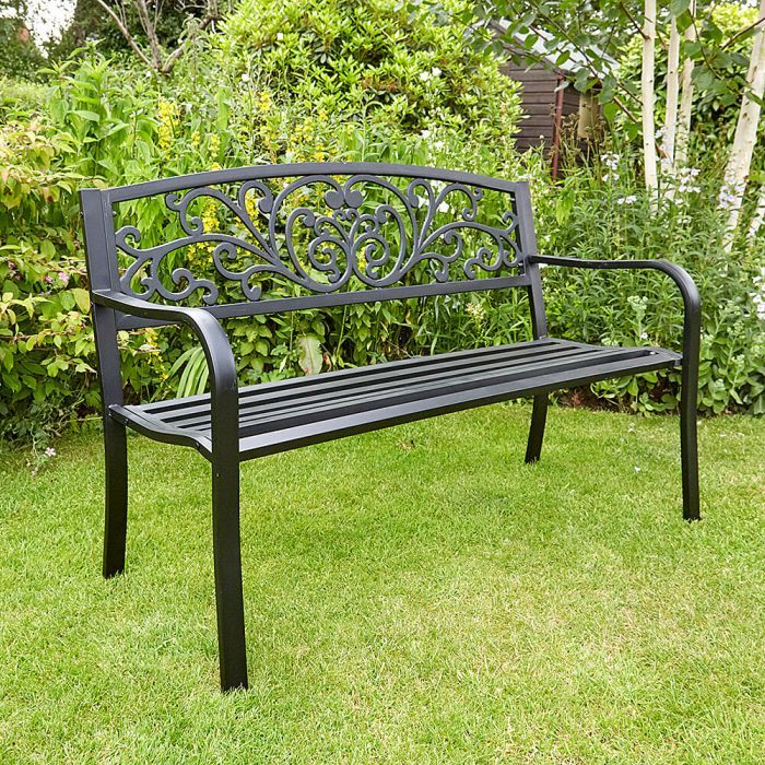 Linden Garden Bench Pertaining To Blooming Iron Garden Benches (View 7 of 20)