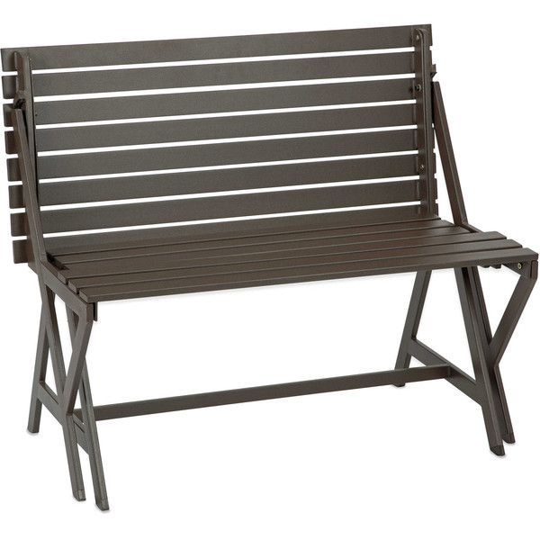 Metal Convertible Picnic Table/bench ($180) ❤ Liked On With Regard To Pauls Steel Garden Benches (View 18 of 20)