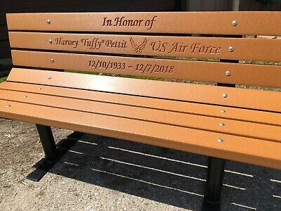 Military Logo ~ Memorial Park Bench ~ Remember With Dignity ~ 50 Yr Life |  Ebay Pertaining To Pettit Steel Garden Benches (Photo 13 of 20)