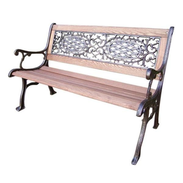 Mississippi Park Garden Bench With Cast Aluminum, Iron And Hard Wood  Structure Intended For Blooming Iron Garden Benches (View 10 of 20)