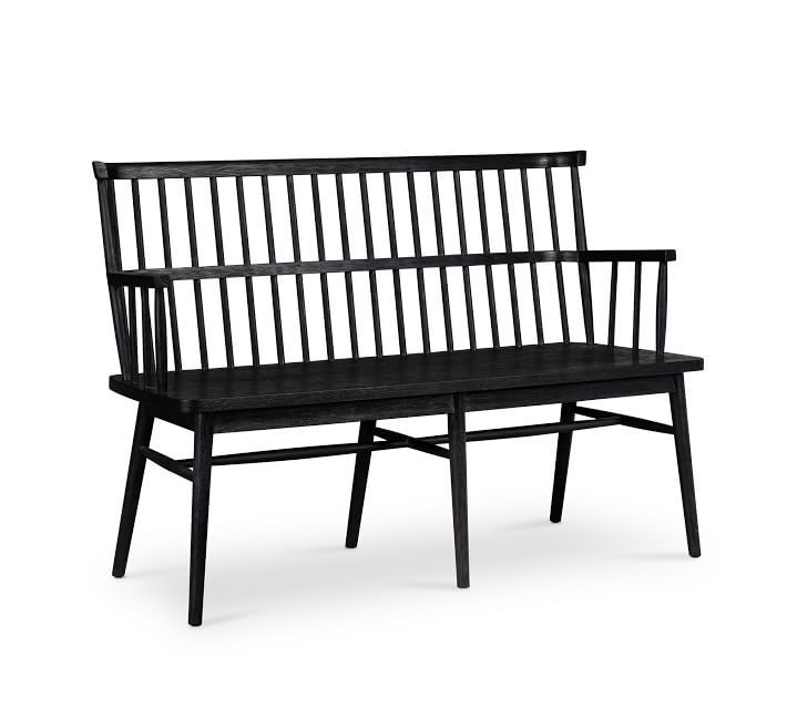 Norris Entryway Bench, Black | Pottery Barn In 2020 Inside Sibbi Glider Benches (View 12 of 20)