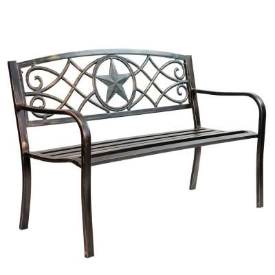 Outdoor Benches – Patio Chairs – The Home Depot Throughout Tree Of Life Iron Garden Benches (Photo 14 of 20)
