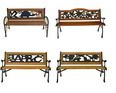 Outdoor Cast Iron Park Porch Chair Patio Garden Bench Hardwood Furniture |  Ebay With Regard To Blooming Iron Garden Benches (View 20 of 20)
