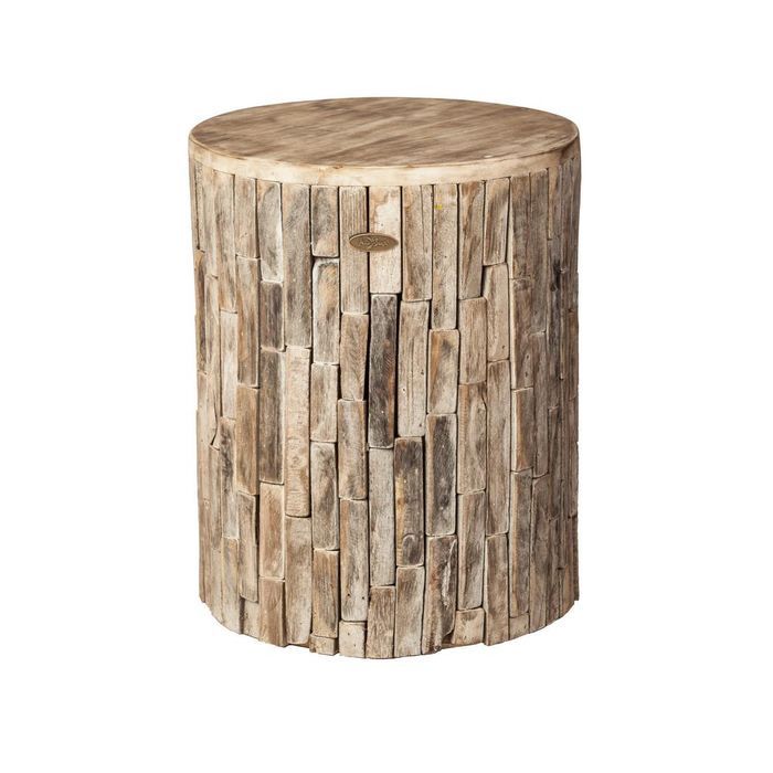 Patio Sense Elyse Round Wood Outdoor Garden Stool – Home Depot Intended For Amettes Garden Stools (View 15 of 20)