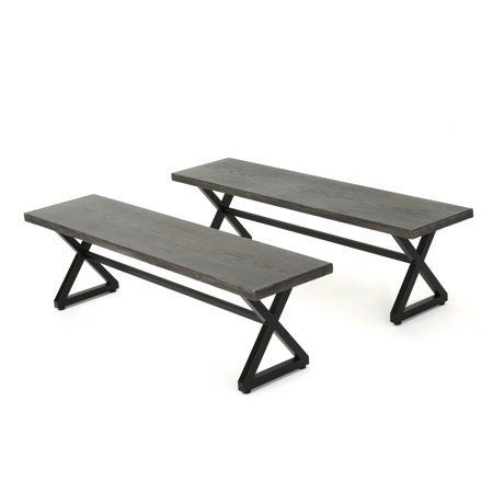 Pedrick Two Seat Wooden Picnic Bench – Vozeli Within Ossu Iron Picnic Benches (View 14 of 20)