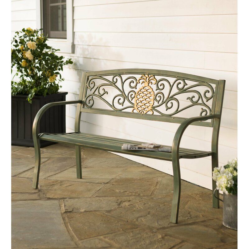 Pineapple Metal Garden Bench With Cavin Garden Benches (View 18 of 20)