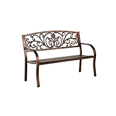 Plow & Hearth 37320 Blooming Metal Garden Bench, Bronze Pertaining To Blooming Iron Garden Benches (Photo 17 of 20)