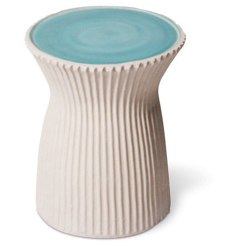 Ridged Ceramic Accent Stool With Regard To Arista Ceramic Garden Stools (View 7 of 20)