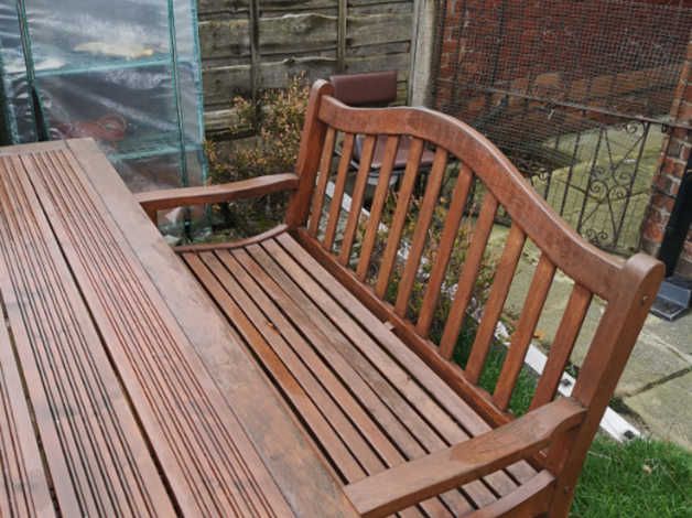 Solid Wood Garden Furniture | In Stockport, Greater Throughout Manchester Solid Wood Garden Benches (View 16 of 20)