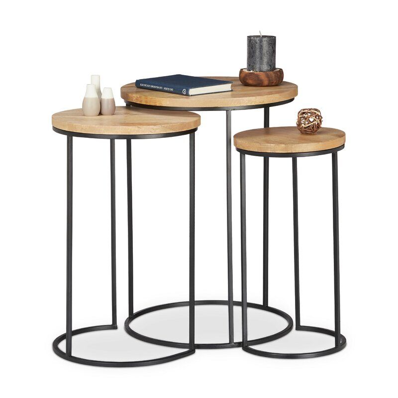 Stanwood 3 Piece Nesting Tables Within Standwood Metal Garden Stools (Photo 6 of 20)
