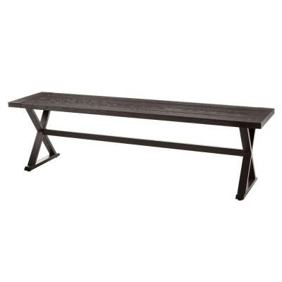 Steel – Outdoor Benches – Patio Chairs – The Home Depot Inside Pettit Steel Garden Benches (Photo 11 of 20)