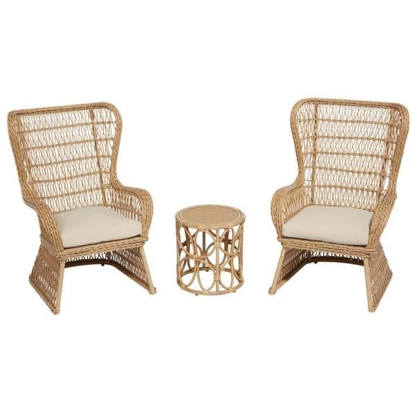 Stylewell Coco Breeze 3 Piece Brown Wicker Outdoor Seating With Regard To Lublin Wicker Tete A Tete Benches (View 10 of 20)
