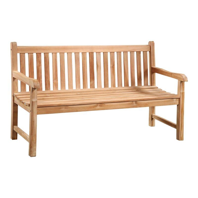Teak Slatted Outdoor Bench | Wooden Garden Benches, Teak In Harpersfield Wooden Garden Benches (View 13 of 20)
