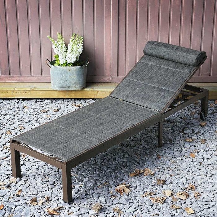 The Michelle Outdoor Garden Sun Lounger In Brown | Lazy Susan Pertaining To Michelle Metal Garden Benches (View 10 of 20)