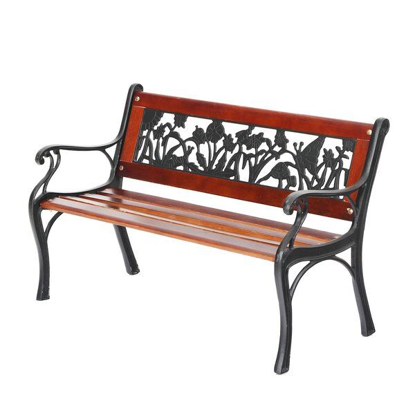 Vintage Metal Bench With Back | Wayfair.ca Intended For Krystal Ergonomic Metal Garden Benches (Photo 11 of 20)
