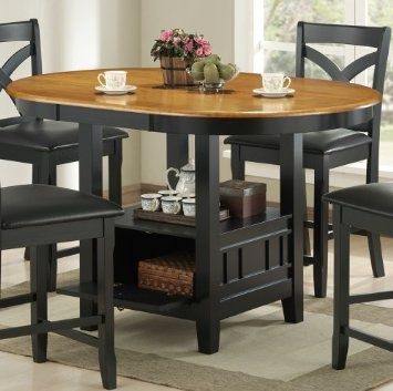 2019 Amazon: Kirwin Collection Oval Storage Counter Height Intended For Desloge Counter Height Trestle Dining Tables (View 7 of 20)