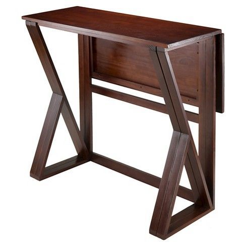 2019 Harrington Drop Leaf High Table Wood/walnut – Winsome Throughout Adams Drop Leaf Trestle Dining Tables (View 11 of 20)