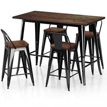 2019 Vipek Metal Counter Height Dining Table Stools Sets With With Gunesh 47.24'' Dining Tables (Photo 6 of 20)