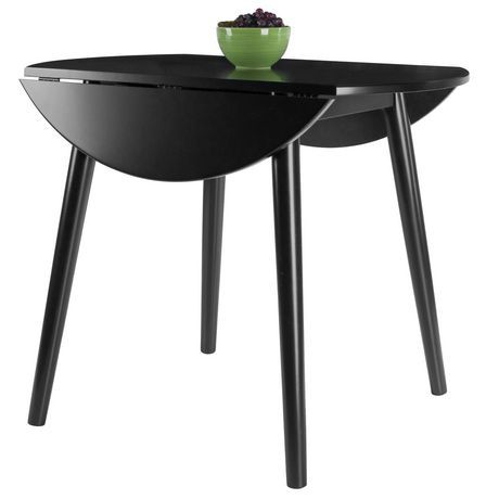 2019 Winsome Moreno 36" Round Drop Leaf Table, Black Finish Within Clennell  (View 11 of 20)
