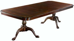 2020 Chippendale Mahogany Dining Table With Paw Feet – Expands Pertaining To Canalou 46'' Pedestal Dining Tables (View 7 of 20)
