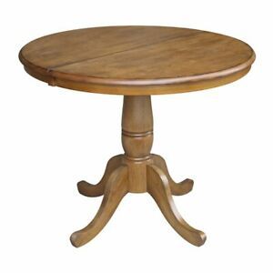 36" Round Top Pedestal Table With 12" Leaf – 28.9"h With Regard To 2019 Hitchin 36'' Dining Tables (Photo 7 of 20)