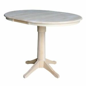 36" Round Top Pedestal Table With 12" Leaf – 34.9"h Inside 2020 Counter Height Pedestal Dining Tables (Photo 7 of 20)