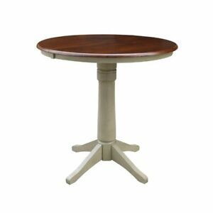 36" Round Top Pedestal Table With 12" Leaf – 34.9"h Inside Well Liked Dawid Counter Height Pedestal Dining Tables (Photo 3 of 20)