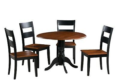 42" Round Dinette Kitchen Dining Room Table Set In Black Intended For Popular Darbonne 42'' Dining Tables (Photo 1 of 20)