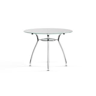 49'' Dining Tables Throughout 2019 Porch & Den St. Paul Tempered Glass Chrome Round Dining (Photo 15 of 20)