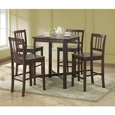 Abby Bar Height Dining Tables Throughout 2020 5 Piece Espresso Pub Bar Height Dining Table Set  (View 4 of 20)