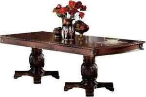 Acme Chateau De Ville Dining Table With Double Pedestal In Within Well Liked Bineau 35'' Pedestal Dining Tables (View 7 of 20)