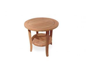 Adsila 24'' Dining Tables With Regard To Best And Newest Teak 48" Round Dining Table, Cross Base (286148) (View 11 of 20)