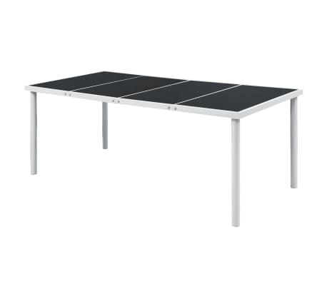 Akitomo 35.4'' Dining Tables In Most Popular Vidaxl Garden Table 74.8"x35.4"x29.1" Black Steel (Photo 16 of 20)
