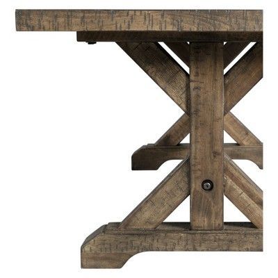 Alexxes 38'' Trestle Dining Tables With Regard To Preferred Flynn Trestle End Table Walnut Brown – Picket House (View 14 of 20)