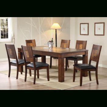 Allwood 6200 Dining Table Set With 4 Inlaid Back Chairs With Most Recent Keown 43'' Solid Wood Dining Tables (Photo 7 of 20)