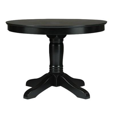 American Simplicity 42" Round Pedestal Table – Black Pertaining To Popular Bineau 35'' Pedestal Dining Tables (Photo 11 of 20)