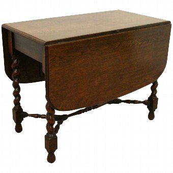 Antique Jacobean Style Solid Oak Drop Leaf Dining Table For Recent Nalan 38'' Dining Tables (View 19 of 20)