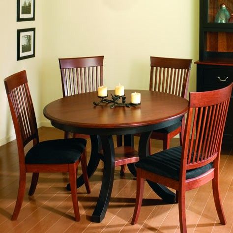 Baring 35'' Dining Tables For Latest Round Harrison Amish Dining Table – Two Skirted Leaves (View 13 of 20)